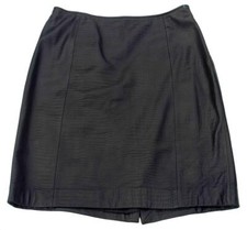 Ralph Lauren Black Croc Alligator Soft Leather Lined Knee Length Skirt Wm's 10