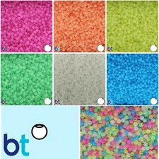 BeadTin Glow 4mm Round Plastic Beads (1000pcs) - Color choice
