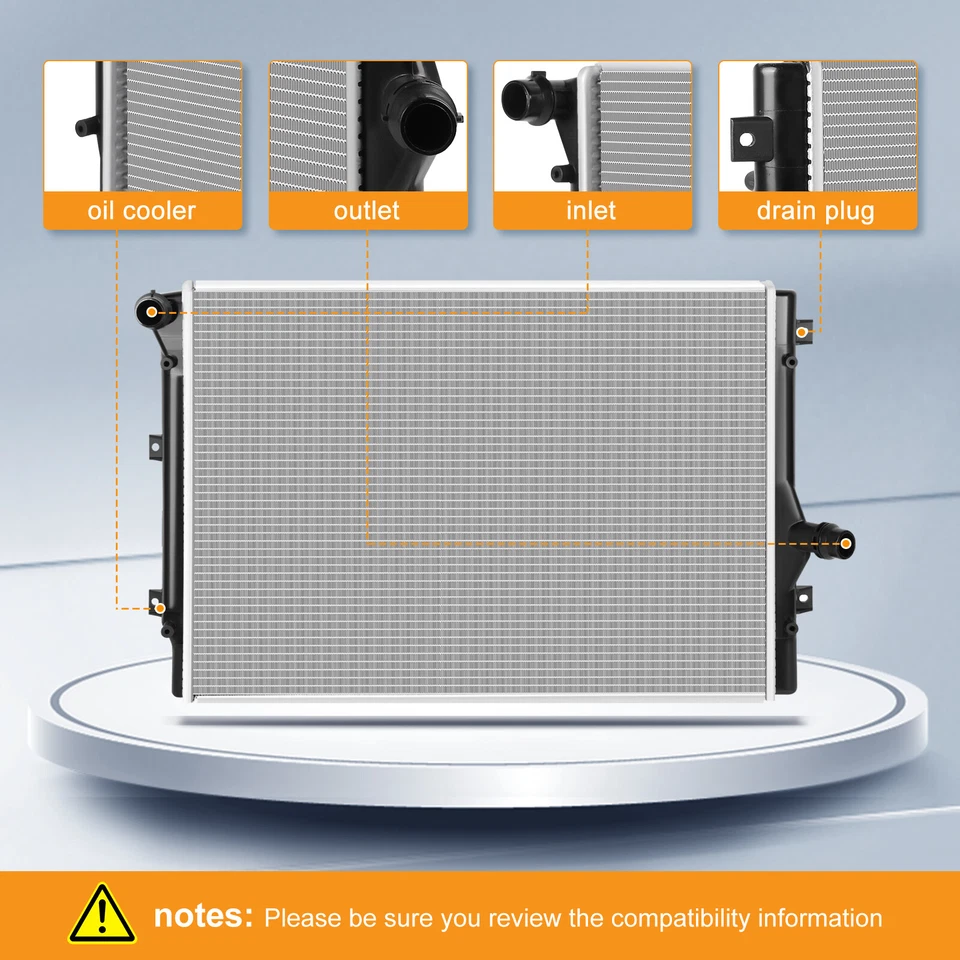 Radiador de aluminio para Volkswagen Passat Jetta Eos Golf Audi A3 TT CU2822 Foto 2 de 4