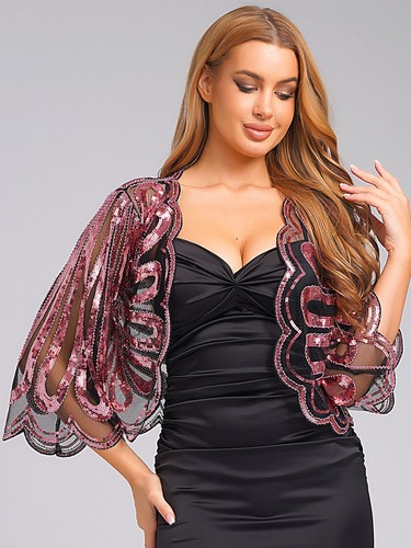 Damen Kleidungs-Zubehör Modisch Bolero Glänzend Schal Feminin Capelet Trendy - Bild 57 von 78