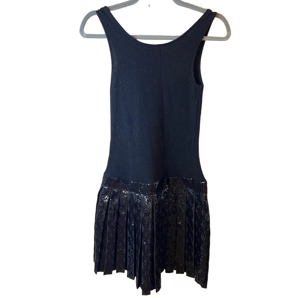 Vestido Polo Ralph Lauren Niñas Negro Lentejuelas Cintura Caída Plisado L/XL Foto 4 de 4