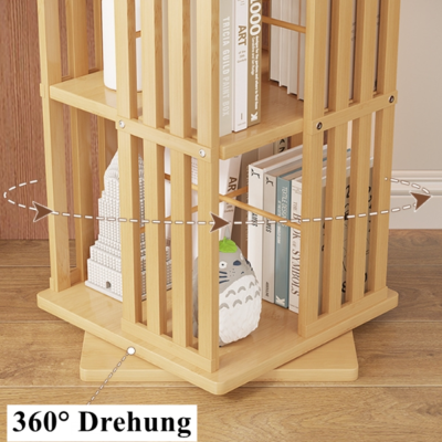 SpaceAid Bücherregal 4/5-stöckiges Bücherregal, 360-Grad Drehbares