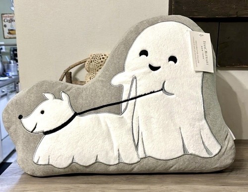 ISAAC MIZRAHI Halloween VIRAL Geist Hund gehender Hund 20" Dekokissen Neu mit Etikett - Bild 9 von 9