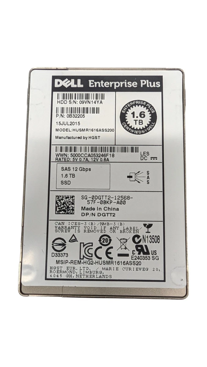 25+ Dell 1.6 TB Storage Capacity Solid State Drives for sale