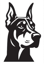 DOBERMAN PINSCHER Dog Face Vinyl Decal Sticker 6"