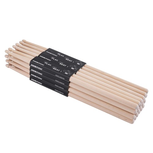12 Pairs 5A Drumsticks, Classic Maple Wood Drum Sticks for and Adults, Oval W...