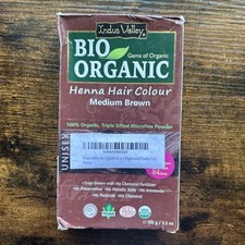 Indus Valley Bio Organic Henna Hair Color Medium Brown 100g   Sealed   Vegan