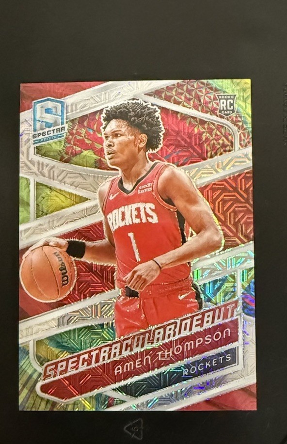 2023-24 Panini Spectra - Spectacular Debut Amen Thompson #185 Meta Prizm /25 (RC