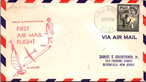 GOLDPATH: FIJI AIR MAIL 1958, FIRST FLIGHT, CV813_P17