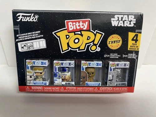 Funko Bitty Pop Star Wars W/ 1:6 CHASE (Han Solo Carbonite) NM/NM+ 4 Pack HTF