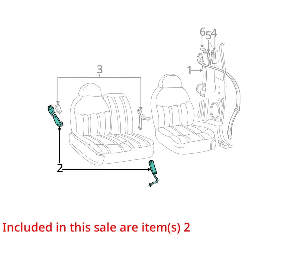 Seat Belt Front Bench Seat Split 40/60 Fits 00-01 FORD F150 PICKUP 724227 Foto 2 de 3