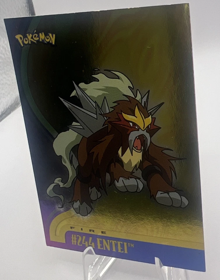 Topps 2001 Pokemon Entei Johto League Champions TV Animation #244 Holofoil - Image 3 of 4