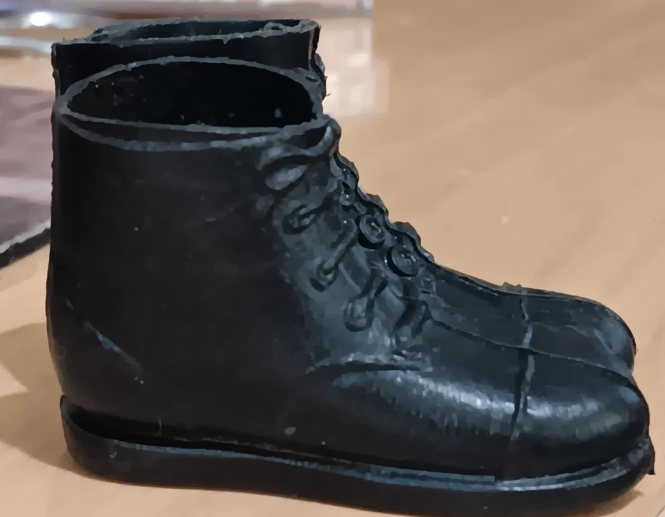 VTG 1970s  GI Joe Short Black Boots  Unmarked Accessory Hasbro Adventure Team — 第 2/4 张图片