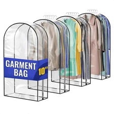4 Pcs Clear Garment Bags for Hanging Clothes – Dust Proof Suit Bags for Closet