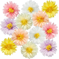 12 StüCke Papierblumen Pompons Deko 30Cm, AufhäNge Seidenpapier Pompoms Blume, B