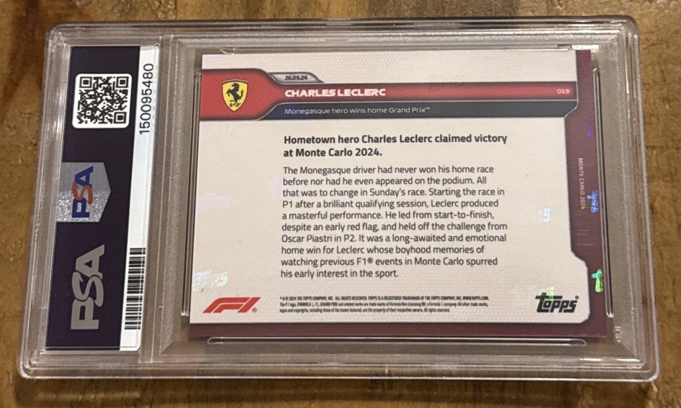 2024 Topps Now Formula 1 - Charles LeClerc #019 - PSA 9 Mint - #/6167 view 3