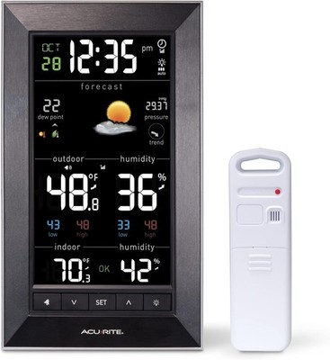 Digital Vertical Weather Forecaster with Indoor/Outdoor Temperature, Humidity, a