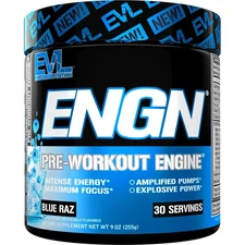 12 PACK EVL ENGN Hardcore PreWorkout Energy Mix Creatine, Energy, Pumps Blue Raz