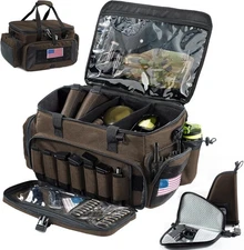 Large Pistol Range Bag Shooting Tactical Gun Range Bag with 2 Pistol Cases Bags