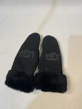 Black UGG Mittens with Natural Fur – Excellent Condition