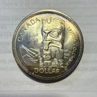 Canada 1958 Silver $1 British Columbia Centennial Totem Commemorative Coin
