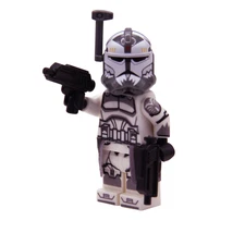 CUSTOM PAD PRINTED Lego Star Wars Clone Trooper Commander Wolffe w/ GCC Helmet