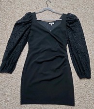 EXPRESS Edition Black Dress With Lace Long Sleeves Size Large NWT