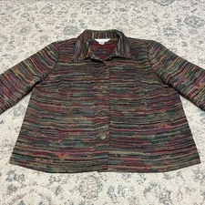 Christopher & Banks Tapestry Jacket Womens Medium Multicolor Button Up Southwest