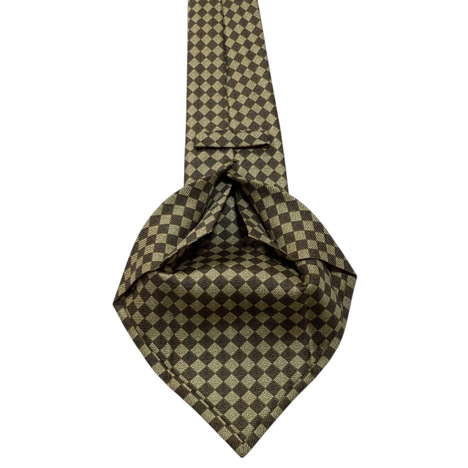 Corbata para hombre Kiton Sevenfold XL seda ITALIA lujo geométrica amarilla/negra usada en excelente estado Foto 4 de 4