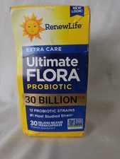 Dented Box - RenewLife Extra Care Ultimate Flora Probiotic  30Caps Exp 09/2026