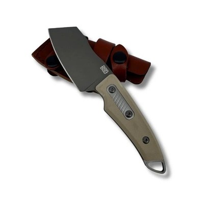 BSD Kleaver 3.5'' D2 Steel Full Tang Fixed Blade G10 Handle w/ Scout Carry Sheath