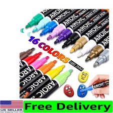 Precision 16-Color Paint Marker Set for Detailed Crafts: Non-Toxic  Permanent