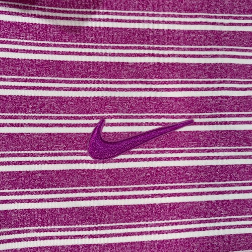 Nike Polo Shirt Mens Small Purple White Stripes Standard Fit Casual Golf - Picture 3 of 9