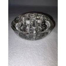 Flower Frog 13 Hole Round Dome Floral Vintage Clear Glass Arranger Heavy Glass
