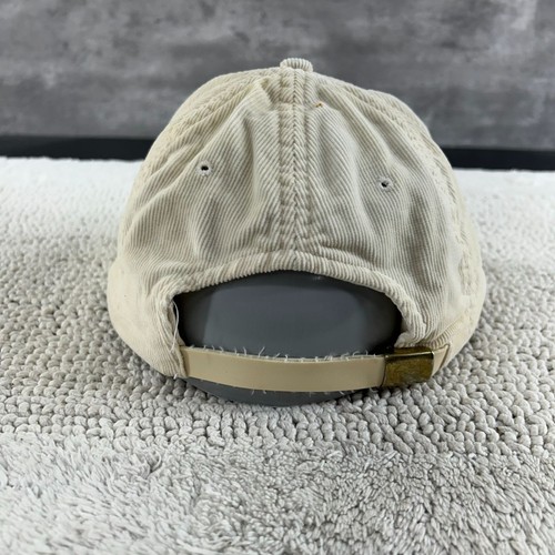 Vintage Good Co Corduroy Strap Back Trucker Hat OSFA Patch Cap Workwear Cream - Picture 4 of 9