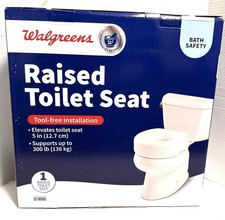 Walgreens 5" Padded Raised Toilet Seat Riser  Round  Slip Resistant Pads New