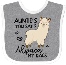 Inktastic Auntie's You Say Alpaca My Bags Baby Bib Animals Llama Cute Adorable