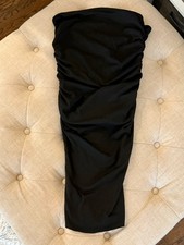 Women's Strapless Ruched Dress Black Size S