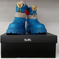 COACH Puffer Boot C8341 Model Blue x Red x Beige Condition A COACH from JAPAN