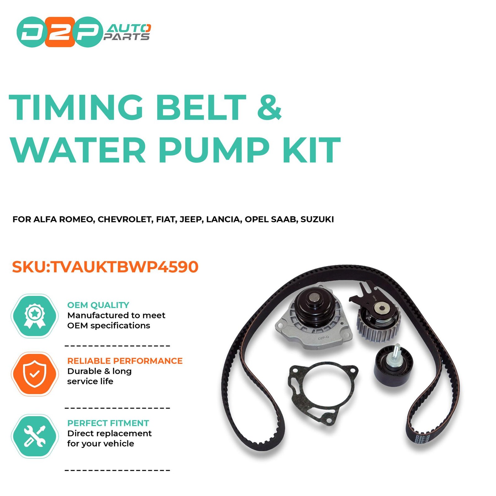 For Vauxhall Astra H/J, Zafira Tourer, Combo - Timing Cam Belt & Water Pump Kit - Image 7