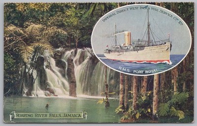 RMS PORT ROYAL Imperial Direct West India Mail Service Co Schiff Postkarte #1