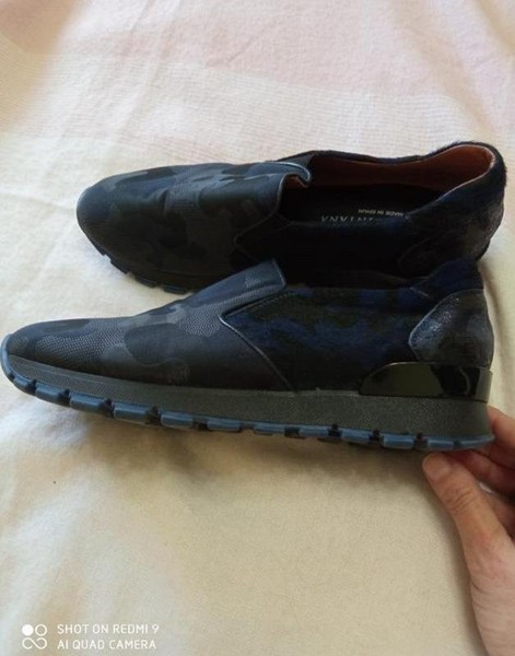 Women Loafers Navy Leather 38