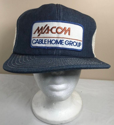 Vintage Miacom cable denim trucker snapback hat cap MADE IN USA