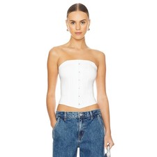 Superdown Jordyn Corset Cropped Top Strapless Edgy Chic Spring Summer XS
