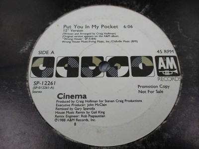Cinema Vinyl Record Deep House Put You In My Pocket AFM Black 12'' Vintage Dance