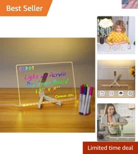 Acrylic Dry Erase Board with Light 11.8 X 7.9” Clear Light up Dry Erase Board...