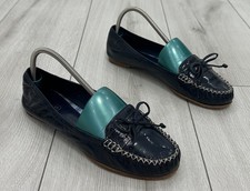COACH Junie Navy Blue Patent Leather Loafers Moccasins Flats Women's Size 7 B
