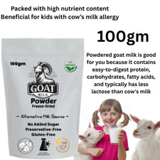 Goat Milk Powder Freeze Dried Rich of nutrients Pack of 100 Gram / 3.5 oz .