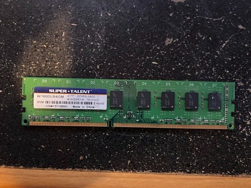 Super Talent RAM DDR3-1600 16 Gigabytes 4x4GB W1600UB4GM - Picture 2 of 3