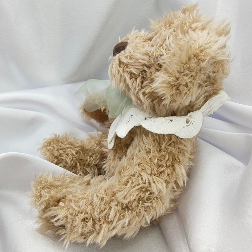 Set 2 peluche orsacchiotto vintage collari pizzo marrone chiaro 5" e 7" - Foto 7 di 24